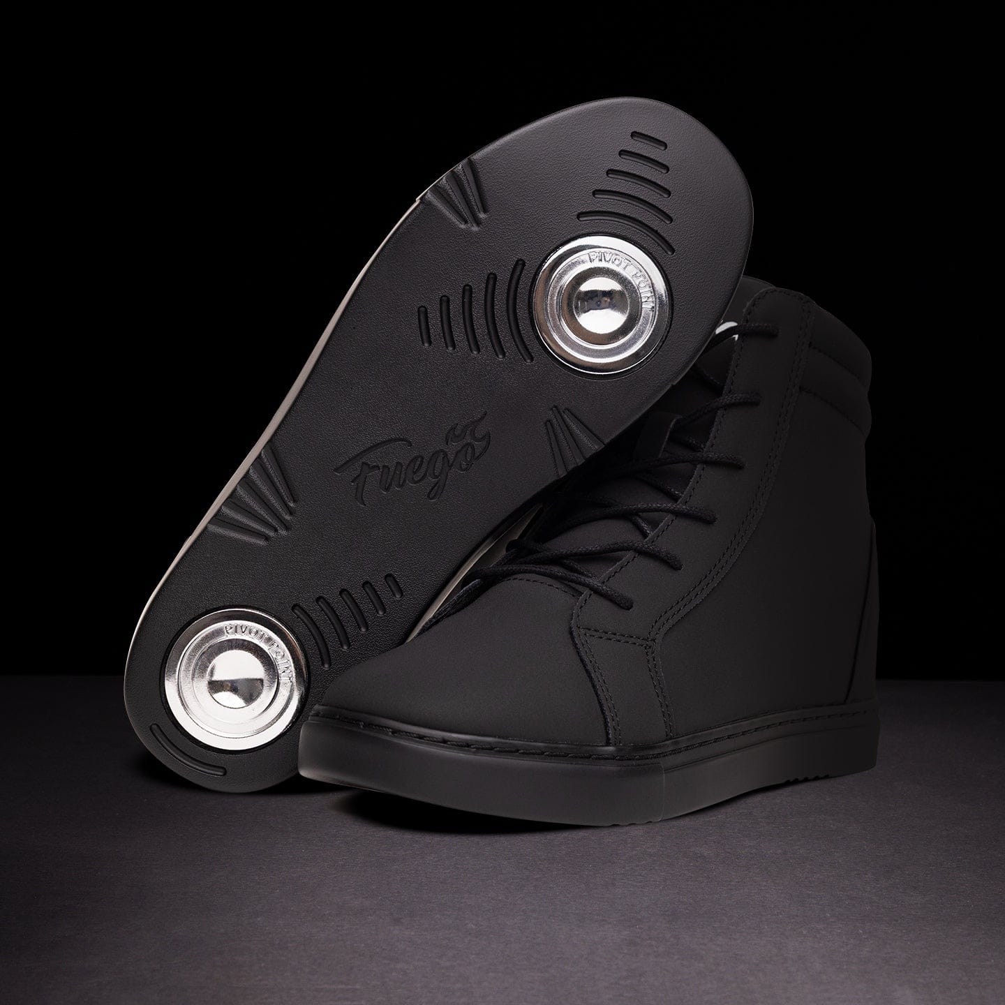 Black-on-Black Wedge Sneakers | Wedge Dance Sneakers Fuego, Inc. Black-on-Black Wedge Sneakers | Wedge Dance Sneakers Fuego, Inc.