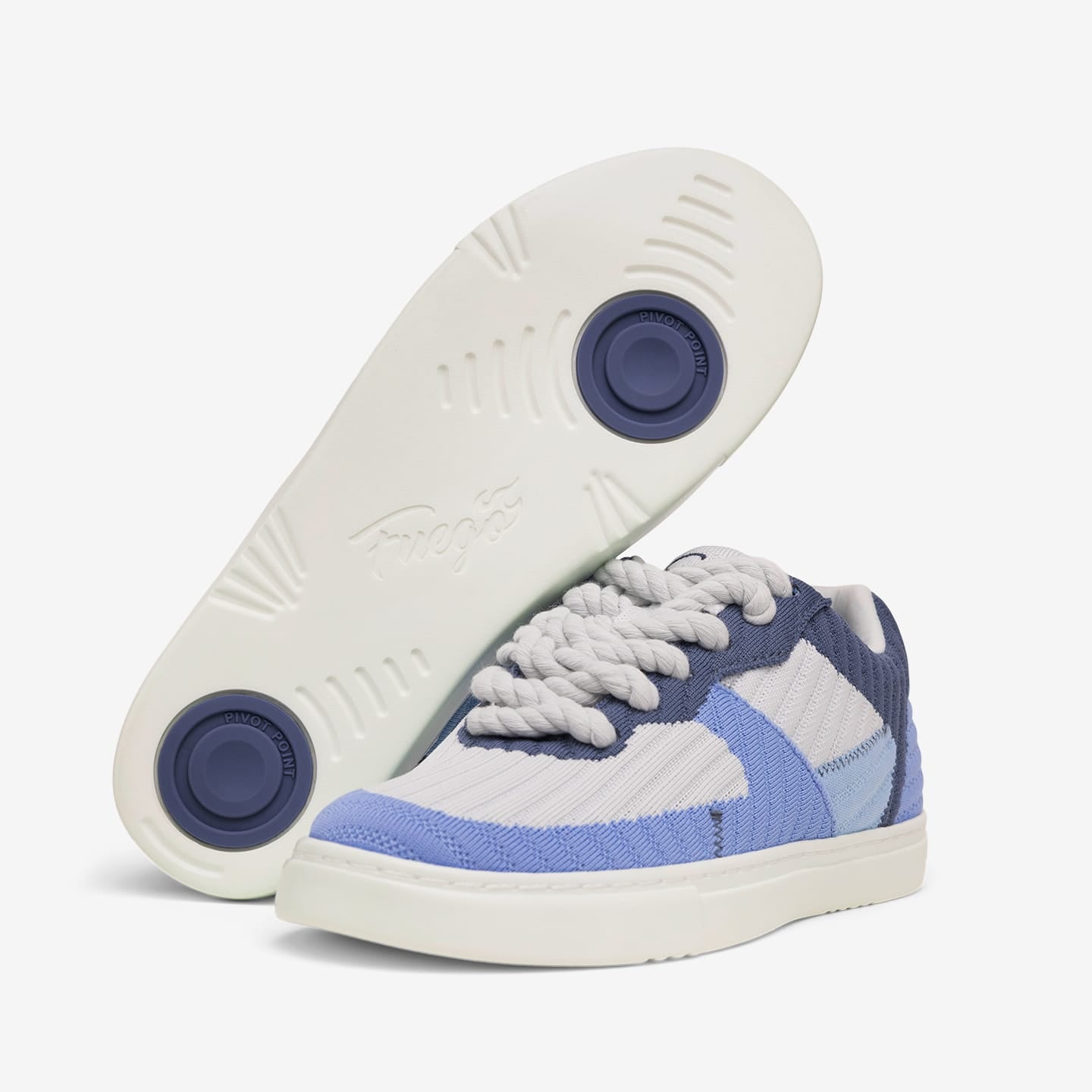 Jade x Fuego: Blue Color-Block Low-Top Sneakers | Recycled Vegan