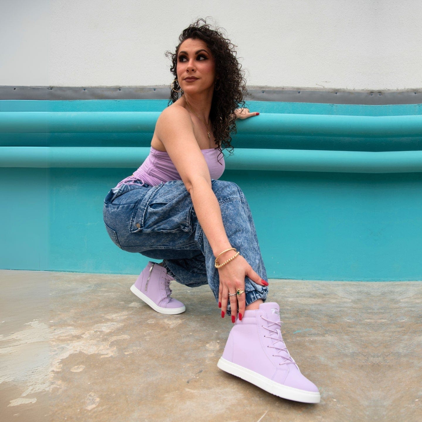 Indigo LA 製　スニーカー 28cm Lavender Wedge Sneakers | Purple Dance Sneaker – Fuego, Inc.