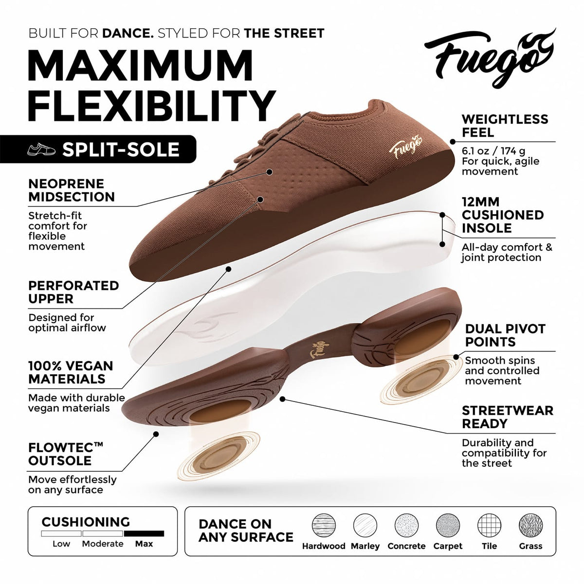 Fuego Sneakers Mocha Split-sole