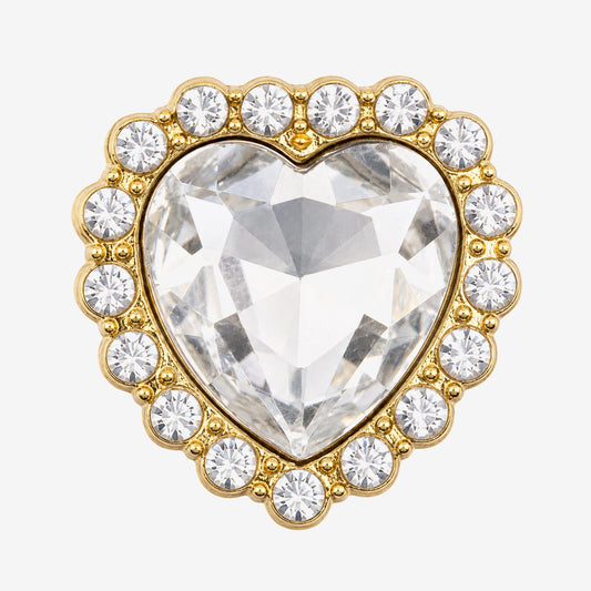 Fuego, Inc. Accessories Gold Heart Rhinestone