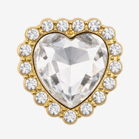 Fuego, Inc. Accessories Gold Heart Rhinestone